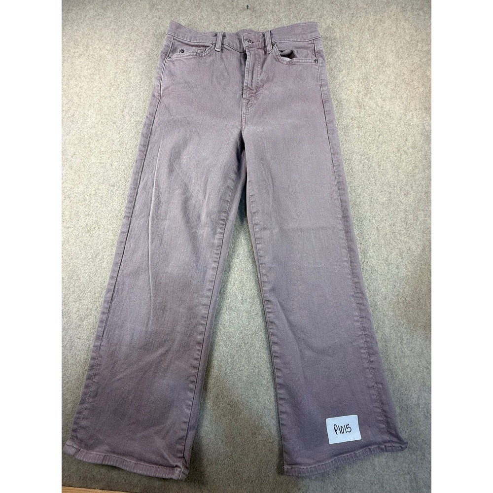 7 For All Mankind Wide Leg Jeans 29 Mauve Purple High Rise Cropped Pants